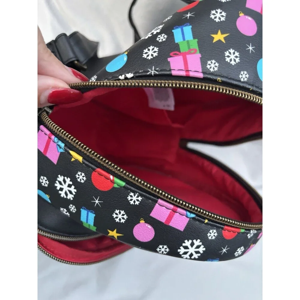 Loungefly Dr. Seuss Grinch Mini Backpack Holiday Christmas Zip Black/Multicolor